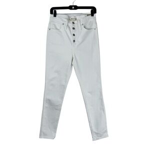 NWT MADEWELL Women's White High Rise Skinny Crop Jeans w Magic Pockets Size W28